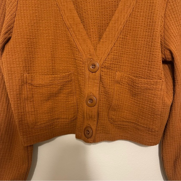 LSPACE Romy Terry Button up Cardigan Sweater in Amber - Picture 4 of 5